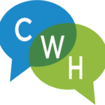 Conversations Worth Having logo consists of two speech bubbles overlapping one another with the acronym CWH written which stands for Conversations Worth Having.